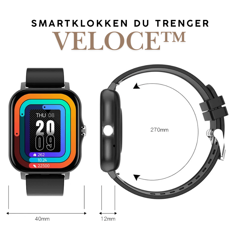 Veloce Smartklokke med Gratis Klokkereim - Mega Salg Halloween !